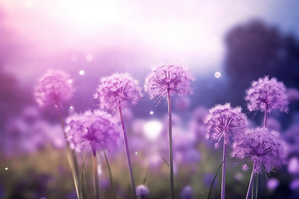 Purple Allium Flowers Picture Board by Picture Wizard