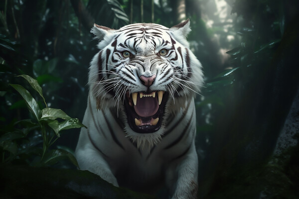 White Tiger Growl Picture Board by Picture Wizard