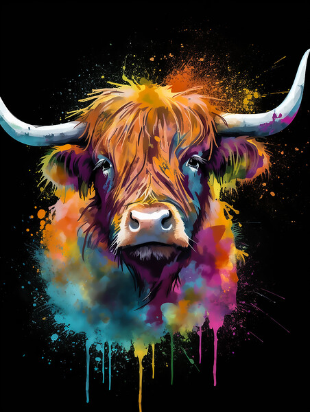Highland Cow Colours 2 Picture Board by Picture Wizard
