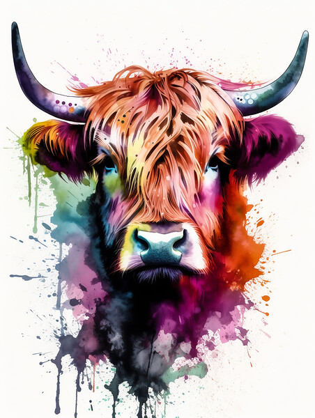 Highland Cow Colours 3 Picture Board by Picture Wizard