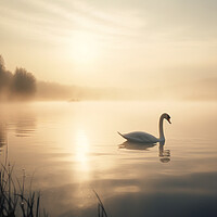 Buy canvas prints of Serene Swan by Picture Wizard