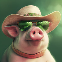 Buy canvas prints of Summertime Pig by Picture Wizard