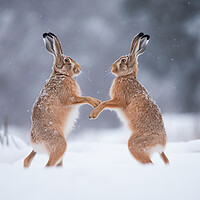 Buy canvas prints of Boxing Hares by Picture Wizard