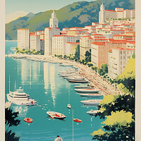 Buy canvas prints of Monaco 1950s Travel Poster by Picture Wizard