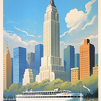 Buy canvas prints of New York 1950s Travel Poster by Picture Wizard