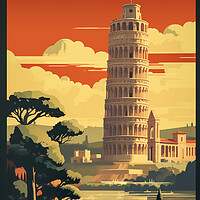 Buy canvas prints of Rome 1950s Travel Poster by Picture Wizard