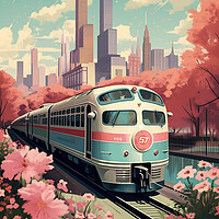 Buy canvas prints of Chicago 1950s Travel Poster by Picture Wizard