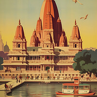 Buy canvas prints of Delhi 1950s Travel Poster by Picture Wizard