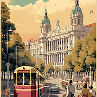 Buy canvas prints of Madrid 1950s Travel Poster by Picture Wizard