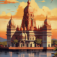 Buy canvas prints of Mumbai 1950s Travel Poster by Picture Wizard