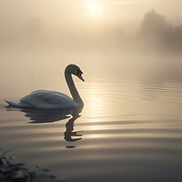 Buy canvas prints of Swan Lake Sunrise by Picture Wizard