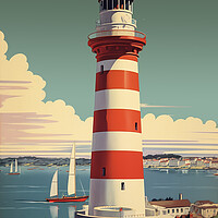 Buy canvas prints of Plymouth 1950s Travel Poster by Picture Wizard