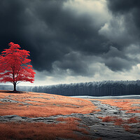 Buy canvas prints of The Red Tree by Picture Wizard