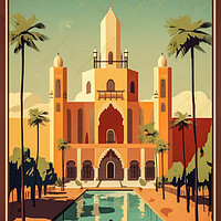 Buy canvas prints of Marrakesh 1950s Travel Poster by Picture Wizard