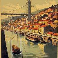 Buy canvas prints of Porto 1950s Travel Poster by Picture Wizard