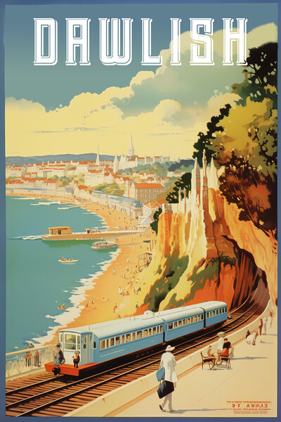 Dawlish 1950s Travel Poster Picture Board by Picture Wizard