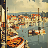 Buy canvas prints of Lyme Regis 1950s Travel Poster by Picture Wizard