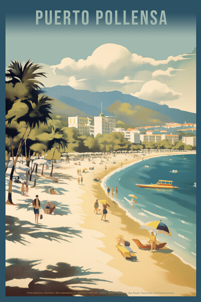 Puerto Pollesa 1950s Travel Poster Picture Board by Picture Wizard