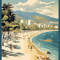 Buy canvas prints of Puerto Pollesa 1950s Travel Poster by Picture Wizard