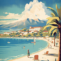 Buy canvas prints of Puerto Pollesa 1950s Travel Poster  by Picture Wizard