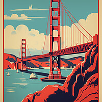 Buy canvas prints of San Francisco 1950s Travel Poster  by Picture Wizard