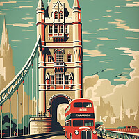 Buy canvas prints of London 1950s Travel Poster  by Picture Wizard