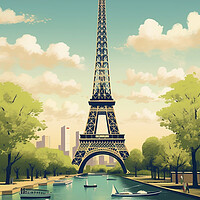 Buy canvas prints of Paris 1950s Travel Poster  by Picture Wizard