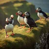 Buy canvas prints of Puffins by Picture Wizard