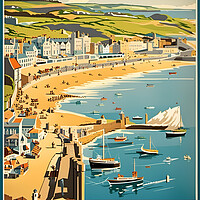 Buy canvas prints of Penzance Vintage Travel Poster   by Picture Wizard
