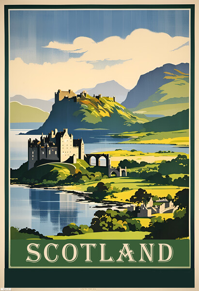 Scotland Vintage Travel Poster   Picture Board by Picture Wizard