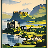 Buy canvas prints of Scotland Vintage Travel Poster   by Picture Wizard
