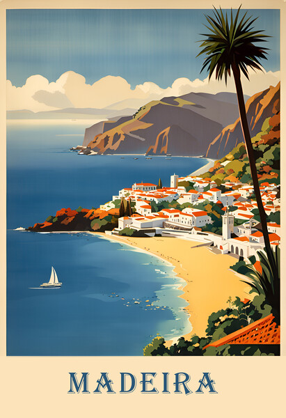 Madeira Vintage Travel Poster   Picture Board by Picture Wizard