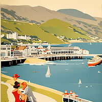 Buy canvas prints of Llandudno Vintage Travel Poster   by Picture Wizard