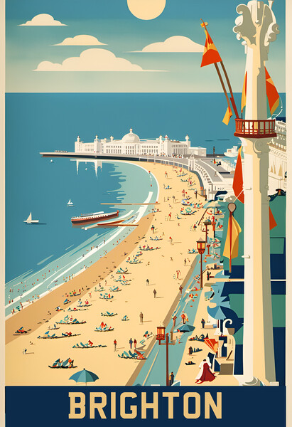 Brighton Vintage Travel Poster   Picture Board by Picture Wizard