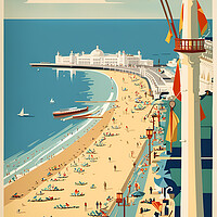 Buy canvas prints of Brighton Vintage Travel Poster   by Picture Wizard