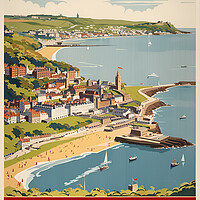 Buy canvas prints of Scarborough 1950s Travel Poster  by Picture Wizard