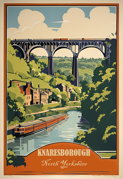 Knaresborough Vintage Travel Poster   Picture Board by Picture Wizard