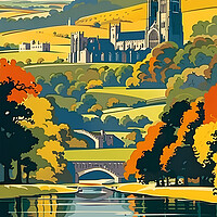 Buy canvas prints of North Yorkshire Vintage Travel Poster   by Picture Wizard