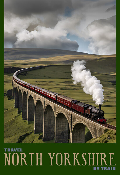 North Yorkshire Vintage Travel Poster   Picture Board by Picture Wizard