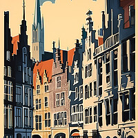 Buy canvas prints of Brugges Vintage Travel Poster   by Picture Wizard
