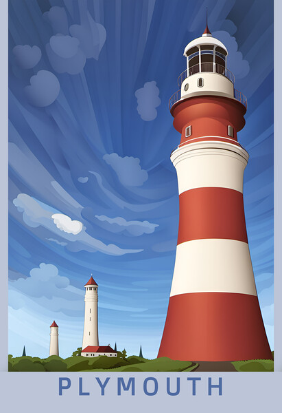 Plymouth Vintage Travel Poster   Picture Board by Picture Wizard