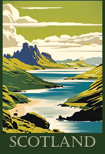 Scotland Vintage Travel Poster   Picture Board by Picture Wizard