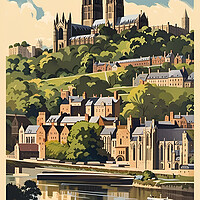 Buy canvas prints of Durham Vintage Travel Poster   by Picture Wizard