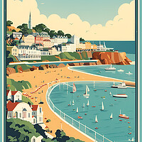 Buy canvas prints of Torquay Vintage Travel Poster by Picture Wizard