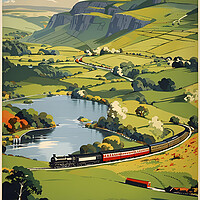 Buy canvas prints of North Yorkshire Vintage Travel Poster by Picture Wizard