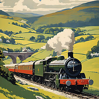 Buy canvas prints of North Yorkshire Vintage Travel Poster by Picture Wizard