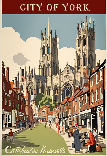 York Vintage Travel Poster   Picture Board by Picture Wizard