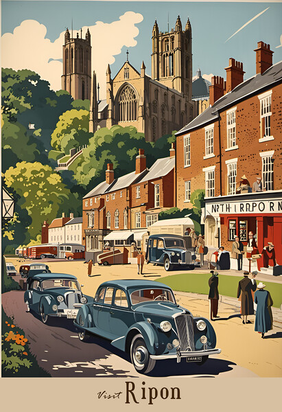 Ripon Vintage Travel Poster Picture Board by Picture Wizard