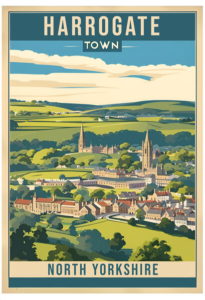 Harrogate Vintage Travel Poster Picture Board by Picture Wizard