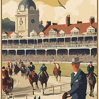 Buy canvas prints of Vintage Travel Poster Doncaster Races by Picture Wizard
